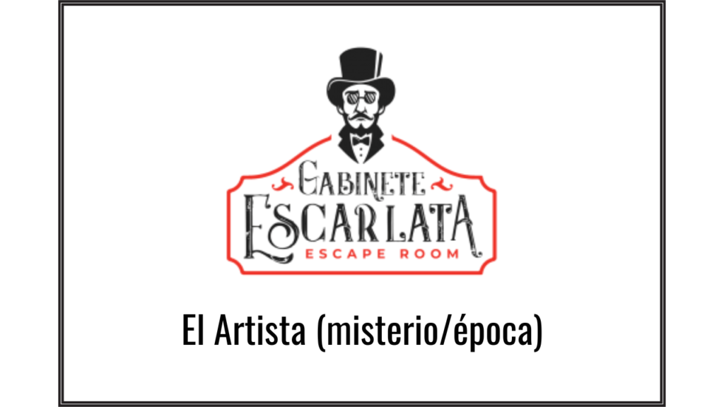 Logo de Gabinete Escarlata escape room y nombre de las salas actualmente abiertas