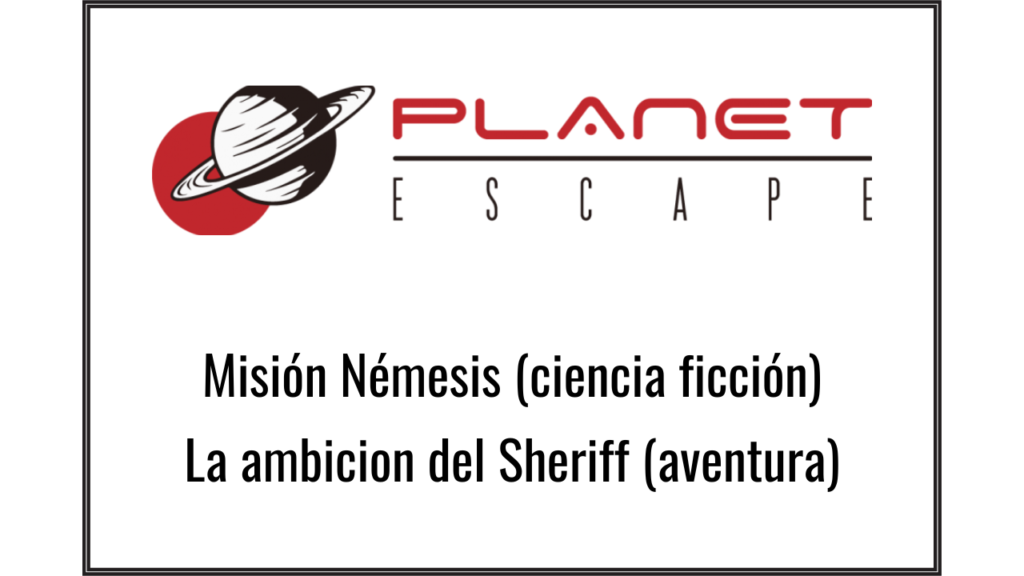 Logo de Planet Escape y nombre de las salas actualmente abiertas