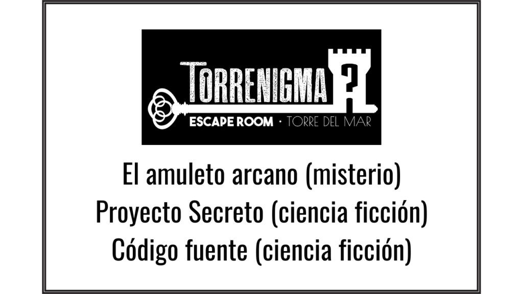 Logo de Torrenigma y nombre de las salas actualmente abiertas